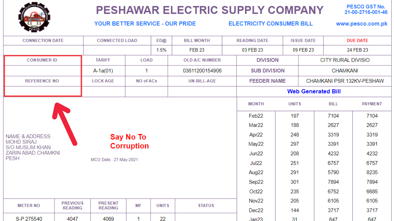 PESCO Bill Online November 2024 – Check Duplicate Bill - PESCO Online Bill